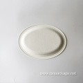 Bagasse white oval plate 10'' oval plates